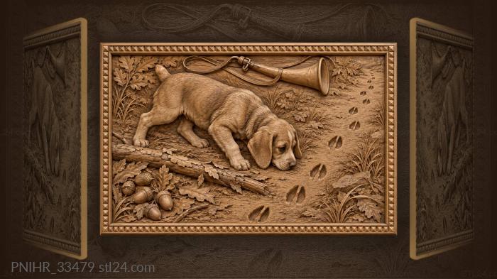 Puppy follows cloven tracks through woods 3d STL model