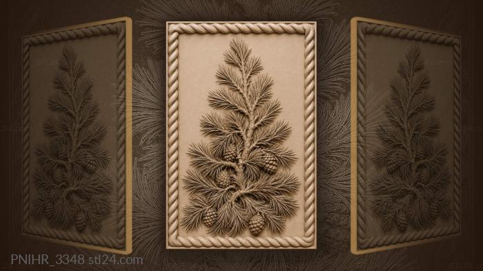 Majestic pine with forest cones 3d STL model