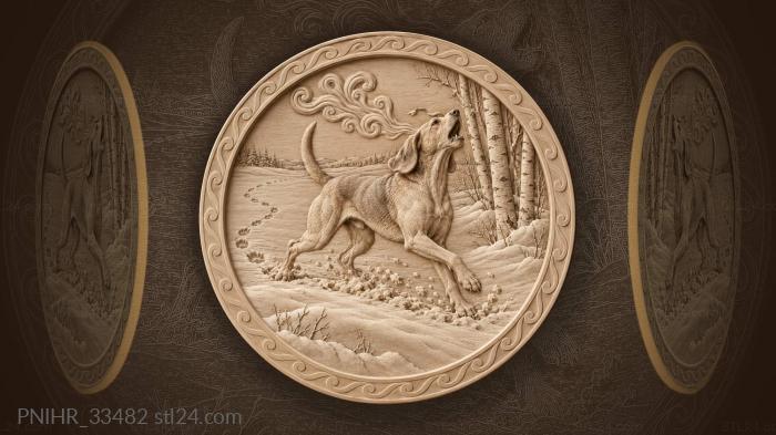 Baying hound scatters frozen snow 3d STL model