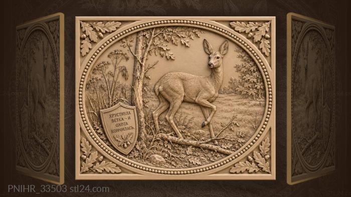 Alert doe at forest edge 3d STL model
