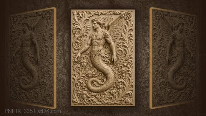 Winged serpent mythical creature fantasy 3d STL model