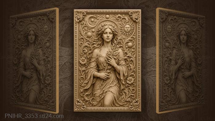 Leafy branch amid stars and foliage 3d STL model