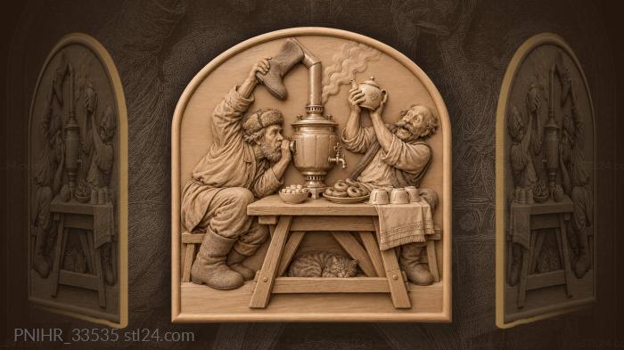 Neighbours fan the samovar with a boot 3d STL model