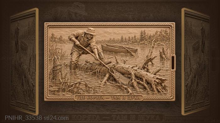 Gaffing a pike from the sunken snag 3d STL model