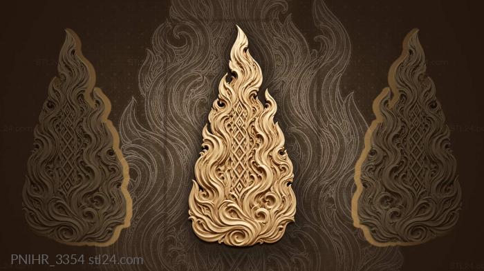 Fiery swirl diamond geometric abstraction 3d STL model