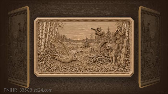 Two men on the evening woodcock flight 3d STL model