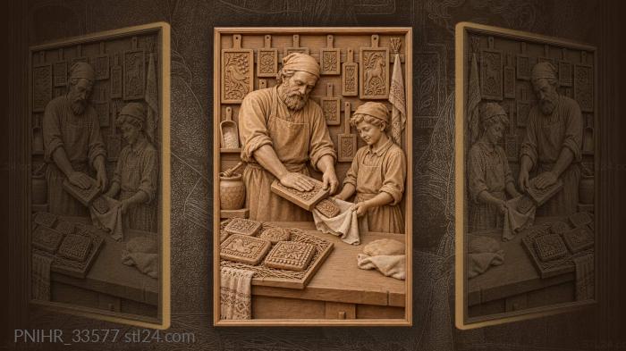 Gingerbread maker and his apprentice 3d STL model