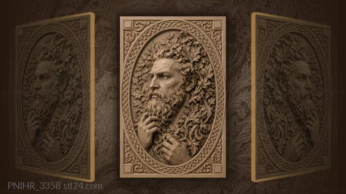 Green man with celtic vines 3d STL model