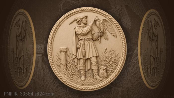 From his glove falconer readies the bird 3d STL model