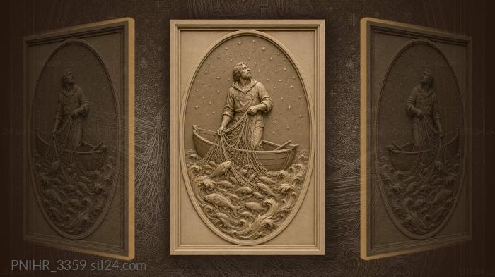 Fishermans night under starry skies 3d STL model