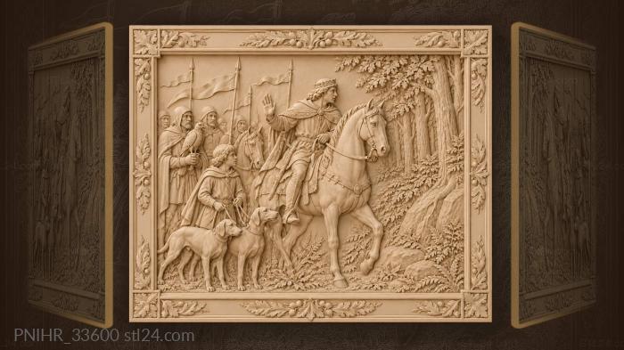 Near the woods prince stops his horse 3d STL model