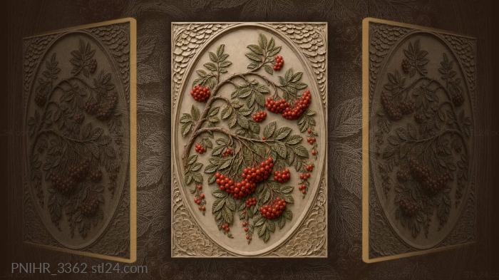 Rowan branch with ripe berries 3d STL model