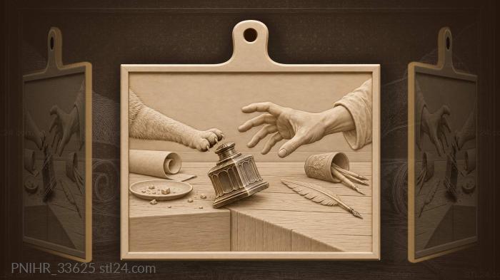 Cat paw inkwell playful chaos 3d STL model