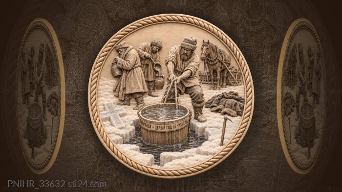 Bather hauls blessed water toward the sledge 3d STL model