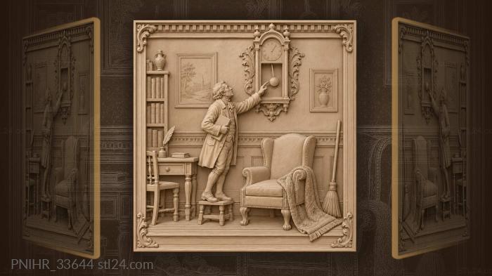 Writer stops time for inspiration 3d STL model