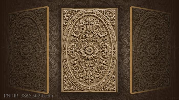 Rosette inside an oval of leaves 3d STL model