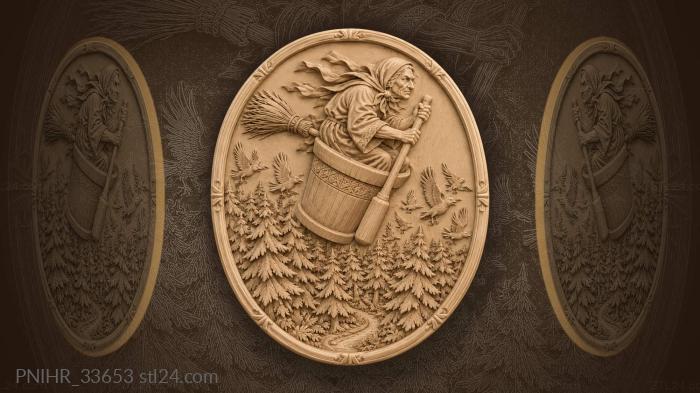 Baba yaga’s flight over pines 3d STL model