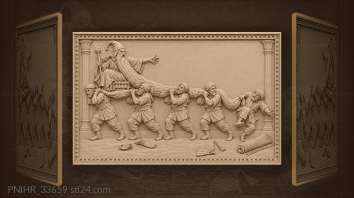 Sorcerer’s procession with drooping beard 3d STL model
