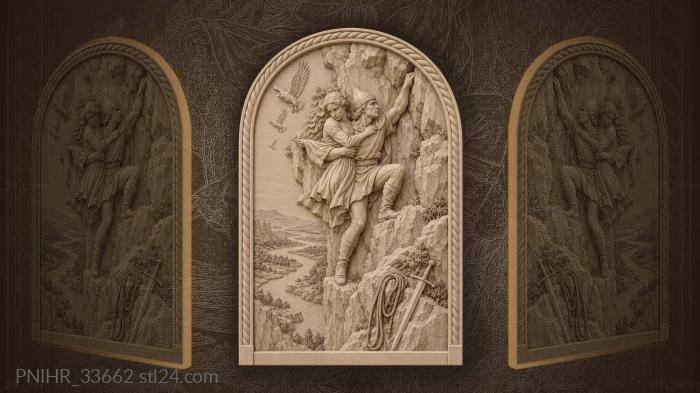 Prince rescuing damsel from cliff 3d STL model