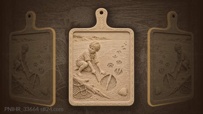Tracks lead a young explorer alongshore 3d STL model