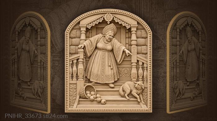 Mistress scolds someone from the porch 3d STL model