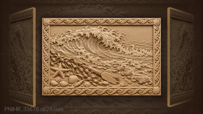 Wave breaking on stony beach 3d STL model