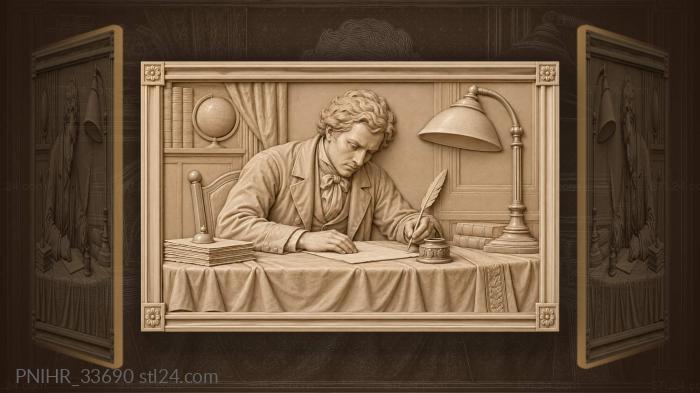 Alexander Pushkin writing late at night · Ludwig van Beethoven 3d STL model