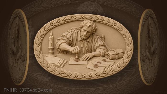Poet sealing letters wax candle 3d STL model