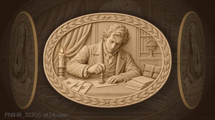 Poet sealing letter with wax · Ludwig van Beethoven 3d STL model