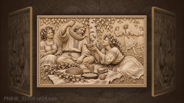 Trinity feast birch skopkar ladle 3d STL model