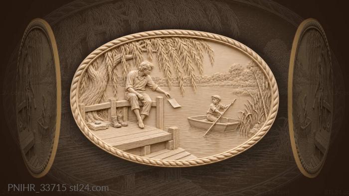 Quiet pond writer lost in thought 3d STL model