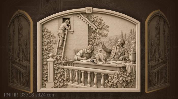 Copyist spills ink chasing the poet 3d STL model