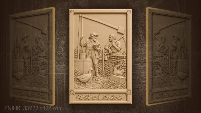 Village well old writer conversation 3d STL model