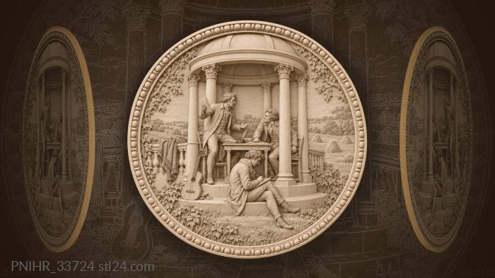 Writers in a garden rotunda 3d STL model