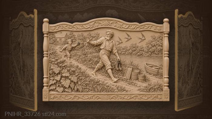 Writer by the river path 3d STL model