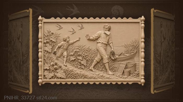 Writer by the river thoughtful journey 3d STL model