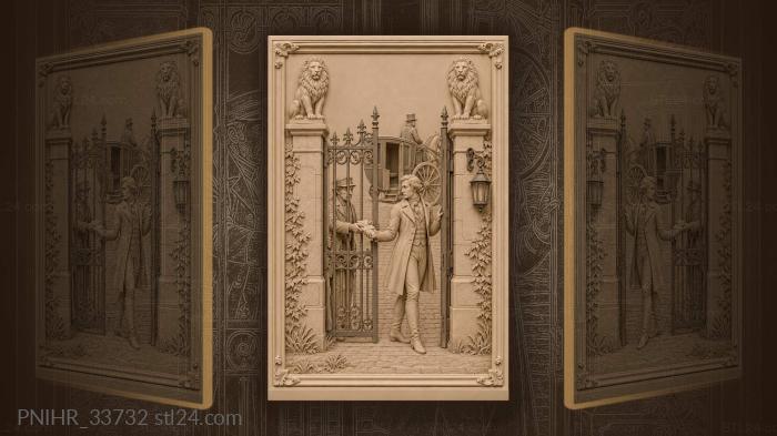 Estate gate with letter delivery 3d STL model