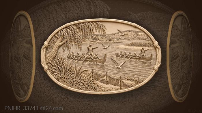 Oarsmen follow a signal downstream through gulls 3d STL model