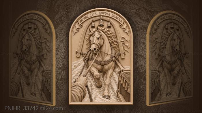 Winter horse sleigh bells journey 3d STL model