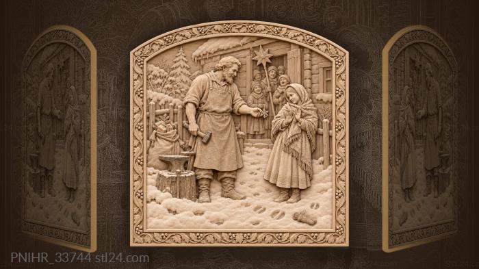 Christmas eve smith and little girl 3d STL model