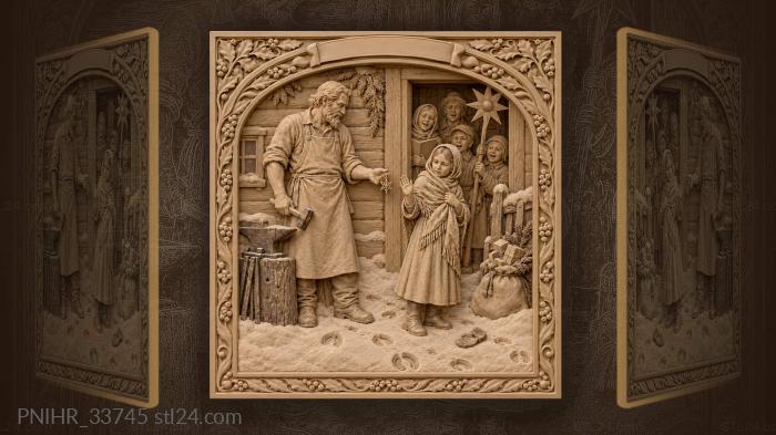 Girl refusing a gift on christmas eve 3d STL model