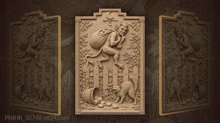 Imp escapes along fence with stolen sack 3d STL model