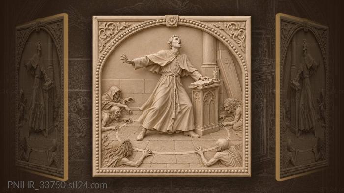 Young preacher fervent chalk circle 3d STL model