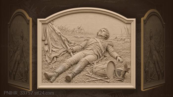 Wounded officer clutching the fallen standard 3d STL model