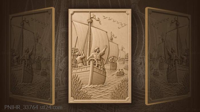 Helmsman calls fleet through riverside reeds 3d STL model