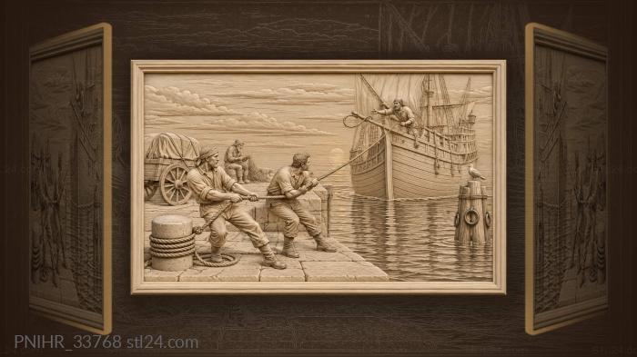 Sailor tosses a heaving line ashore 3d STL model