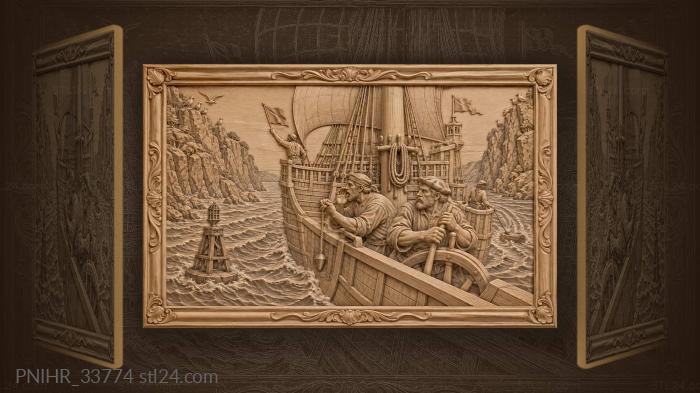Helmsman steers past the channel buoy 3d STL model