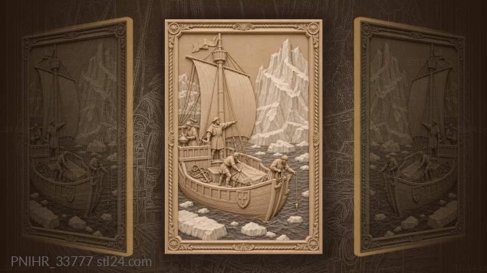 Watch officer guides caravel through drifting ice 3d STL model