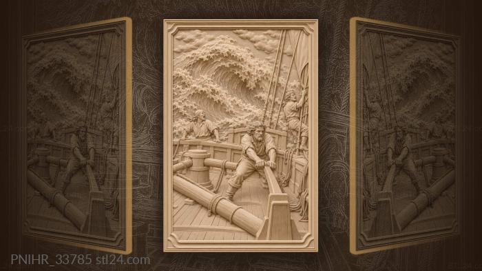 Seaman watching a wave rise astern 3d STL model