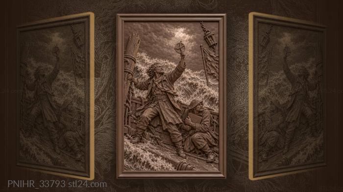 Navigator and storm at sea 3d STL model